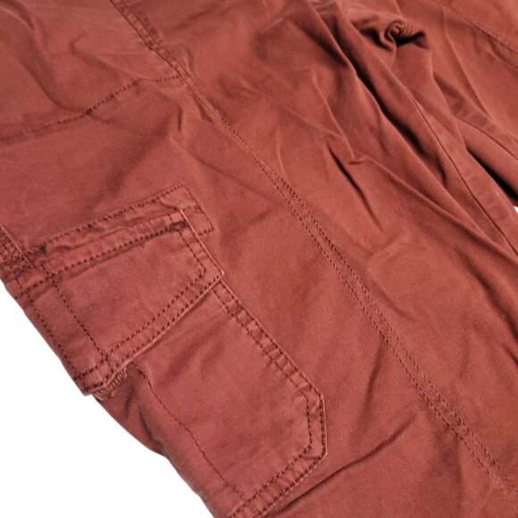 Sonoma Pants Cotton Rust Brown Boho Fall Zip Pockets Womens 12 Cargo - Picture 3 of 8